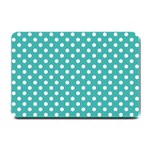 Polka Dots - White on Verdigris Small Doormat