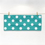 Polka Dots - White on Verdigris Hand Towel
