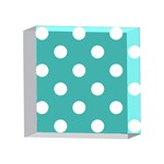 Polka Dots - White on Verdigris 4 x 4  Acrylic Photo Block