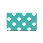 Polka Dots - White on Verdigris Magnet (Name Card)