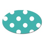 Polka Dots - White on Verdigris Magnet (Oval)