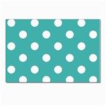 Polka Dots - White on Verdigris Postcards 5  x 7  (Pkg of 10)