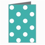 Polka Dots - White on Verdigris Greeting Cards (Pkg of 8)