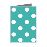 Polka Dots - White on Verdigris Mini Greeting Card