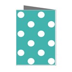 Polka Dots - White on Verdigris Mini Greeting Cards (Pkg of 8)