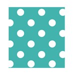 Polka Dots - White on Verdigris Greeting Card 4.5  x 6 