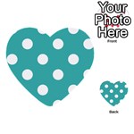 Polka Dots - White on Verdigris Multi-purpose Cards (Heart)