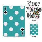 Polka Dots - White on Verdigris Playing Cards 54 Designs