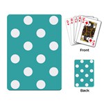 Polka Dots - White on Verdigris Playing Cards Single Design