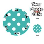 Polka Dots - White on Verdigris Playing Cards 54 (Round)