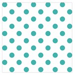 Polka Dots - Verdigris on White Large Satin Scarf (Square)