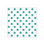 Polka Dots - Verdigris on White Satin Bandana Scarf