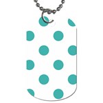 Polka Dots - Verdigris on White Dog Tag (One Side)