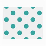 Polka Dots - Verdigris on White Small Glasses Cloth