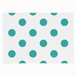 Polka Dots - Verdigris on White Large Glasses Cloth (2 Sides)