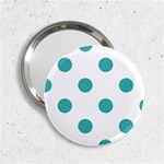Polka Dots - Verdigris on White 2.25  Handbag Mirror