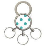 Polka Dots - Verdigris on White 3-Ring Key Chain