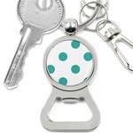 Polka Dots - Verdigris on White Bottle Opener Key Chain