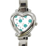 Polka Dots - Verdigris on White Heart Italian Charm Watch