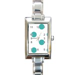 Polka Dots - Verdigris on White Rectangle Italian Charm Watch