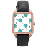 Polka Dots - Verdigris on White Rose Gold Leather Watch