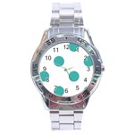 Polka Dots - Verdigris on White Stainless Steel Analogue Watch