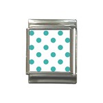 Polka Dots - Verdigris on White Italian Charm (13mm)