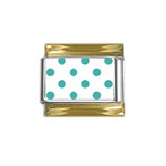 Polka Dots - Verdigris on White Gold Trim Italian Charm (9mm)