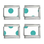Polka Dots - Verdigris on White 9mm Italian Charm (4 pack)