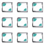 Polka Dots - Verdigris on White Mega Link Italian Charm (9 pack)