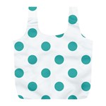 Polka Dots - Verdigris on White Full Print Recycle Bag (L)