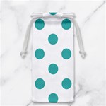 Polka Dots - Verdigris on White Jewelry Bag
