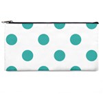 Polka Dots - Verdigris on White Pencil Case