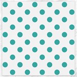 Polka Dots - Verdigris on White Canvas 12  x 12 