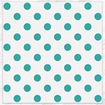 Polka Dots - Verdigris on White Canvas 16  x 16 