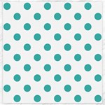 Polka Dots - Verdigris on White Canvas 20  x 20 