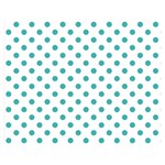 Polka Dots - Verdigris on White Double Sided Flano Blanket (Medium)