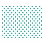 Polka Dots - Verdigris on White Double Sided Flano Blanket (Large)