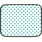 Polka Dots - Verdigris on White Double Sided Fleece Blanket (Mini)