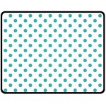 Polka Dots - Verdigris on White Fleece Blanket (Medium) (One Side)