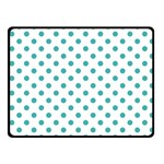 Polka Dots - Verdigris on White Fleece Blanket (Small) (One Side)