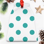 Polka Dots - Verdigris on White Ornament (Bell)