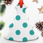 Polka Dots - Verdigris on White Christmas Tree Ornament (Two Sides)