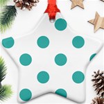 Polka Dots - Verdigris on White Ornament (Star)