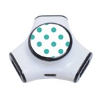 Polka Dots - Verdigris on White Portable USB Hub (One Side)