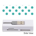 Polka Dots - Verdigris on White Memory Card Reader (Stick)