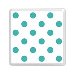 Polka Dots - Verdigris on White Memory Card Reader with Storage (Square)