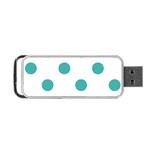 Polka Dots - Verdigris on White Portable USB Flash (One Side)