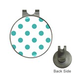 Polka Dots - Verdigris on White Golf Ball Marker Hat Clip