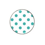 Polka Dots - Verdigris on White Hat Clip Ball Marker (4 pack)